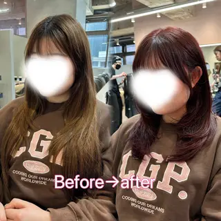 ロング カラー ヘアアレンジ 艶髪特化/矯正/ 髪質改善/吉田光佑のヘアスタイル