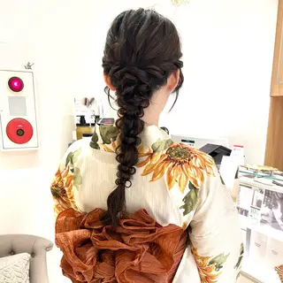 ロング カラー ヘアアレンジ 吉水 彩乃 /ボブ/艶感カラーのヘアスタイル