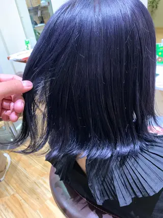 ミディアム 柔らかな縮毛矯正 透明感カラー💫のヘアスタイル