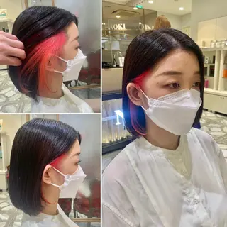 ミディアム カラー パーマ ヘアアレンジ メンズ キッズ ネイル マツエク・マツパ アイブロウ 《褒められる》 透明感カラー/小嶋のヘアスタイル