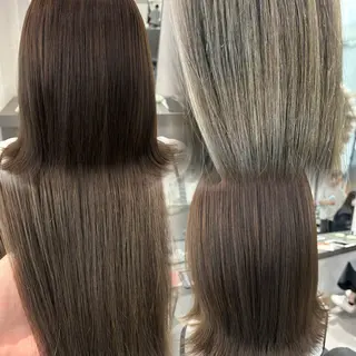 ミディアム カラー ヘアアレンジ 透明感カラー/顔周り カット🌸サクラ🌸のヘアスタイル