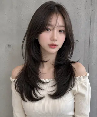 セミロング カラー ヘアアレンジ 🌫️大人韓国ヘア 🌫️naoyaのヘアスタイル