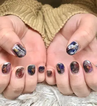 ショート カラー パーマ ヘアアレンジ メンズ キッズ ネイル マツエク・マツパ el. by Aoのネイルデザイン
