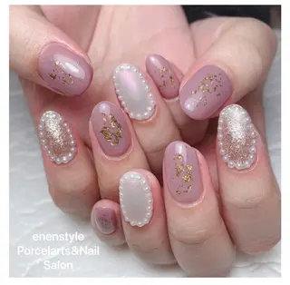 ミディアム ネイル 🐾enen style 🐾のネイルデザイン