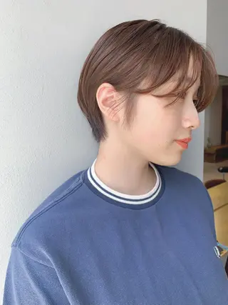 ショート カラー ボブパーマコテ巻き風 パーマNo1深江秀平のヘアスタイル