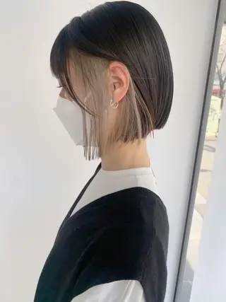 ミディアム パーマ カラー ヘアアレンジ ITbyALBUM 中野店のヘアスタイル