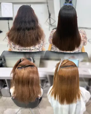 セミロング パーマ 縮毛矯正 特化生田のヘアスタイル