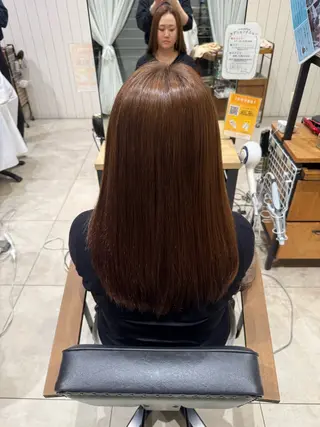 ロング カラー メンズストレート⭐️ 髪質改善カラー⭐️のヘアスタイル