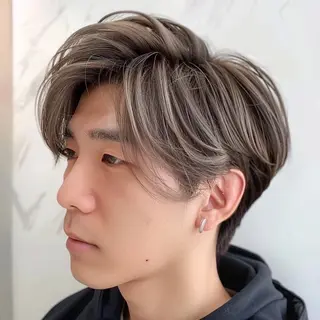 ミディアム カラー パーマ ヘアアレンジ メンズ EnBlesS西宮 マンツーマン神道有基のヘアスタイル