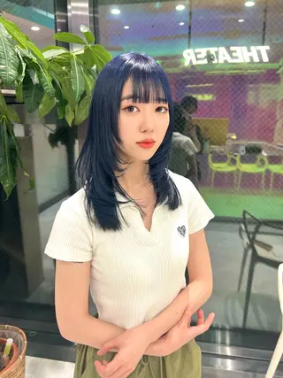 ミディアム カラー パーマ ヘアアレンジ メンズ キッズ ネイル マツエク・マツパ アイブロウ KANAMI 🌏のヘアスタイル