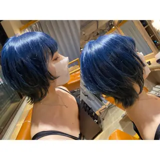 カラー 🩵盛れる顔周り/ 艶カラーemi🩵のヘアスタイル