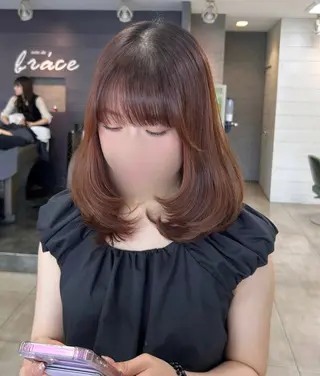 ミディアム レイヤー/艶髪カラー 森本くるみのヘアスタイル