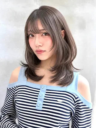 セミロング 大宮🤍縮毛矯正 レイヤー🪽なるのヘアスタイル