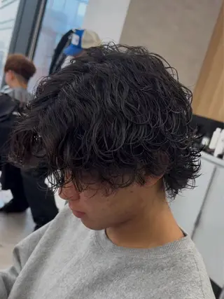 ミディアム パーマ メンズ メンズパーマカット 達人/涼のヘアスタイル
