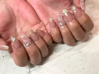 ネイル 韓国/ワンホン/長さ 出しつけ放題🎀のネイルデザイン
