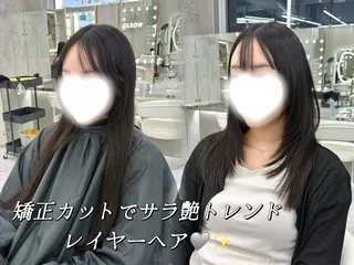 ロング 大宮🤍縮毛矯正 レイヤー🪽なるのヘアスタイル