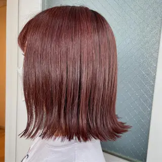 ショート カラー ヘアアレンジ なつき/艶ピンク/ girly hairのヘアスタイル