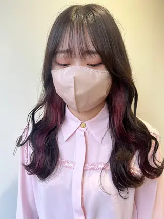 セミロング カラー パーマ 🎀ブリーチ ハイト ーン ♡Kanon♡のヘアスタイル