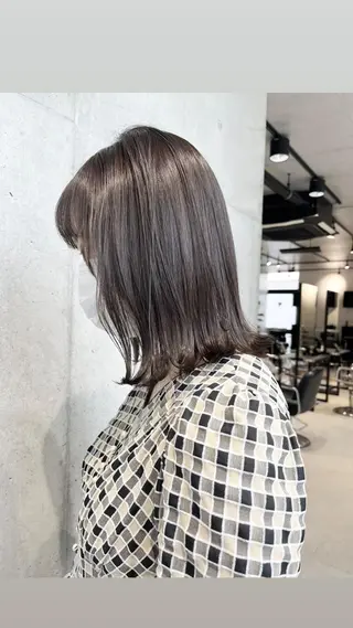 ミディアム カラー パーマ 透明感カラー✂︎ /縮毛矯正/YUKAのヘアスタイル