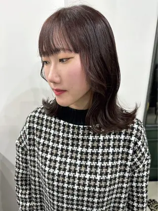 セミロング カラー さあや 【透け感/艶感】のヘアスタイル