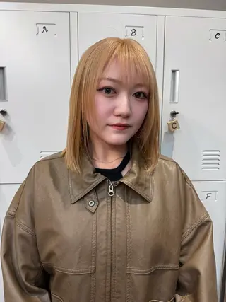 カラー 縮毛矯正/暖色カラー ピンクベージュのヘアスタイル