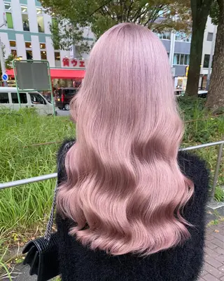 セミロング カラー ブリーチ 透明感HIDEのヘアスタイル
