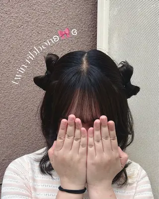 ミディアム ☘️中明度カラー/ 縮毛矯正ナミ☘️のヘアスタイル