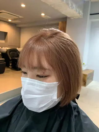 ミディアム カラー パーマ ボブパーマコテ巻き風 パーマNo1深江秀平のヘアスタイル