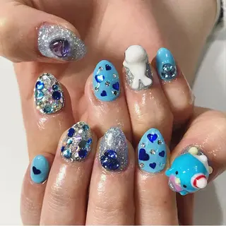 ネイル 渋谷／チップ長さ出し 👑アプレgel-xのネイルデザイン