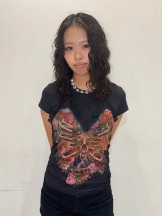 ミディアム パーマ 山野 華愛のヘアスタイル
