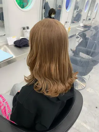 セミロング カラー ヘアアレンジ 縮毛矯正/髪質改善/ ブリーチ毛/木元渓太のヘアスタイル