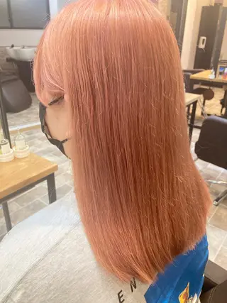 ミディアム カラー ヘアカラー&縮毛矯正 STAR☆RIVERのヘアスタイル