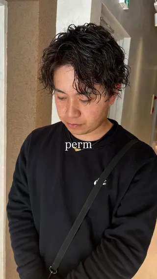 パーマ メンズ 芝田 怜也のヘアスタイル