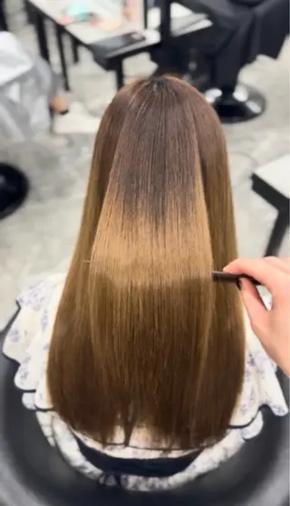 ロング りきと🦋河原町 縮毛矯正/艶カラーのヘアスタイル