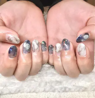 ミディアム カラー パーマ ヘアアレンジ ネイル マツエク・マツパ el. by Aoのネイルデザイン