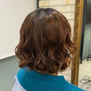 ショート パーマ 韓国風パーマ🌿コテ 巻き風パーマ/るいのヘアスタイル