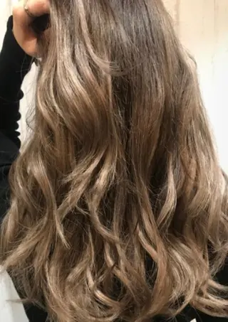 ロング カラー パーマ ヘアアレンジ チビ編み込みエクステ シールEXどぅ〜すのヘアスタイル