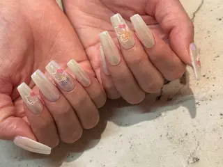 ネイル 韓国/ワンホン/長さ 出しつけ放題🎀のネイルデザイン