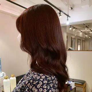 ミディアム カラー 透明感カラー✂︎ /縮毛矯正/YUKAのヘアスタイル