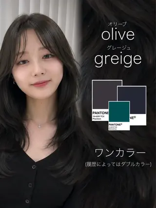 ミディアム カラー ラベンダー💜グレー 🩶暗髪🖤のヘアスタイル