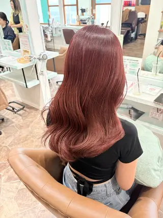 セミロング 透明感color あやののヘアスタイル