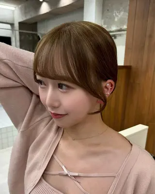 ミディアム カラー ✨顔まわりカット ✨渋谷人気No.1✨のヘアスタイル