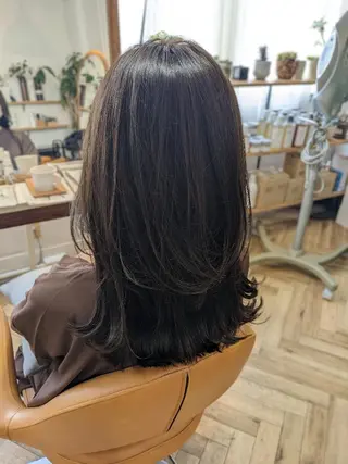 セミロング カラー newi 天王寺　 masakoのヘアスタイル