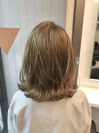 セミロング カラー パーマ ヘアアレンジ メンズ キッズ ネイル マツエク・マツパ 上品＆韓国風 🥀海心🥀のヘアスタイル