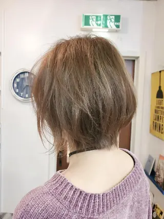 ショート カラー 韓国風レイヤーカット 上手く丁寧早い/マツのヘアスタイル