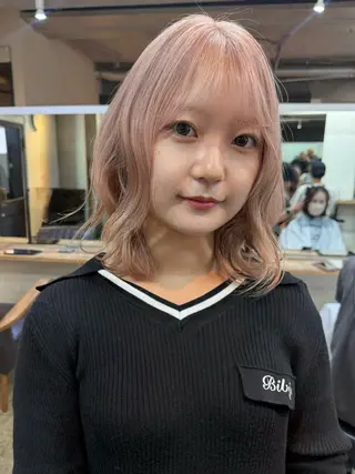 ミディアム カラー 森貴裕/ニュアンス パーマ/オリーブのヘアスタイル