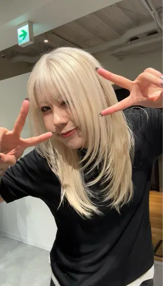 セミロング カラー ボブ/レイヤー ケンショウのヘアスタイル