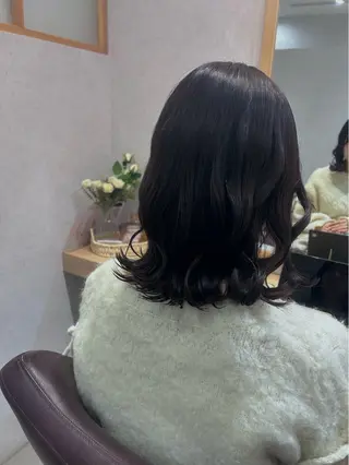 セミロング Mao 🎀bob 赤み撃退🌿艶カラーのヘアスタイル