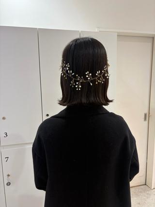 ミディアム ヘアアレンジ ヘアセット/レイヤー グレージュ/はるかのヘアスタイル