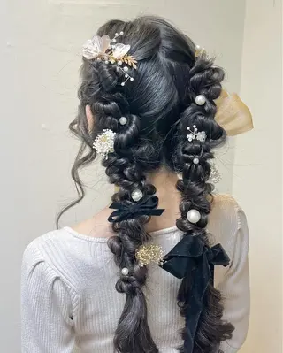 ロング ヘアアレンジ 君山 希美のヘアスタイル